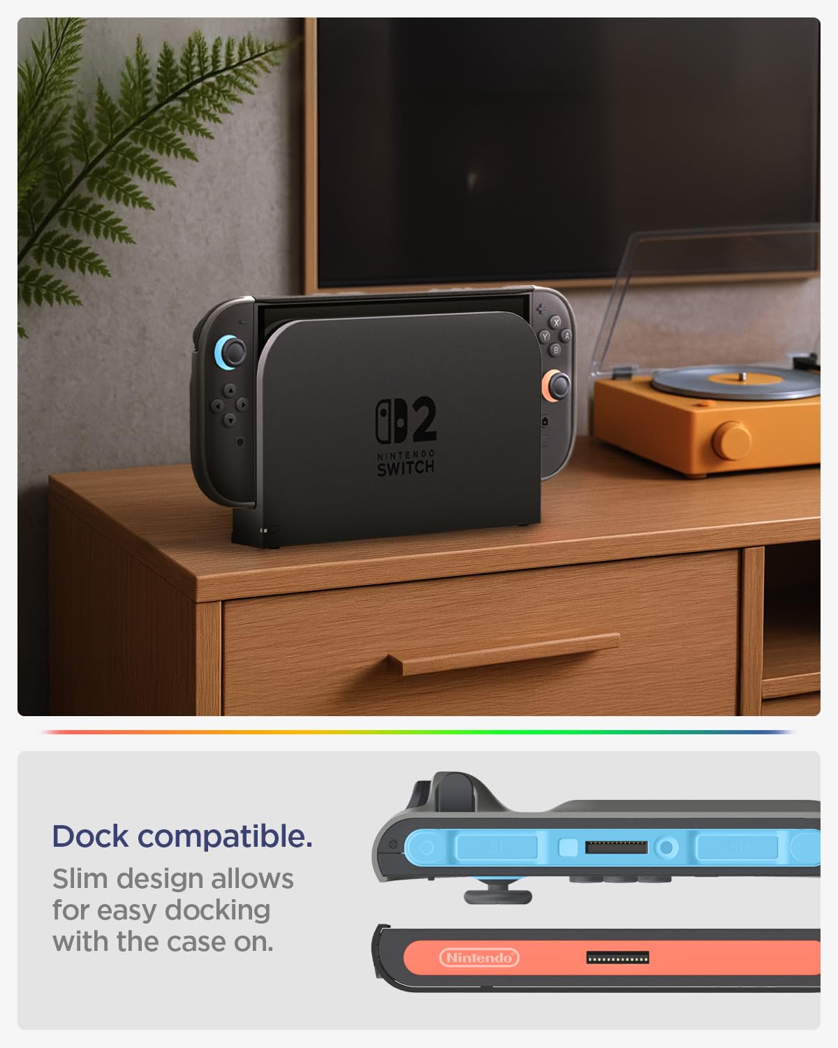 Spigen Nano Pop Coque Compatible avec Nintendo Switch 2 2025 Étui avec Support - Sésame Noir