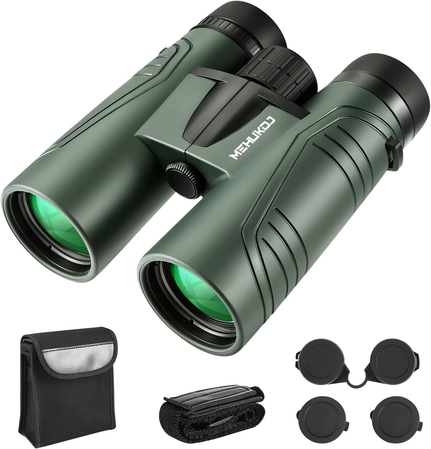 High Power 12x42 Binoculars for Bird Watching, Binocular for Adults with BAK4 Prism, FMC Multi-Coated Green Lens, Waterproof, Lightweight, Large Bright View for Birding Hiking Travel Sports