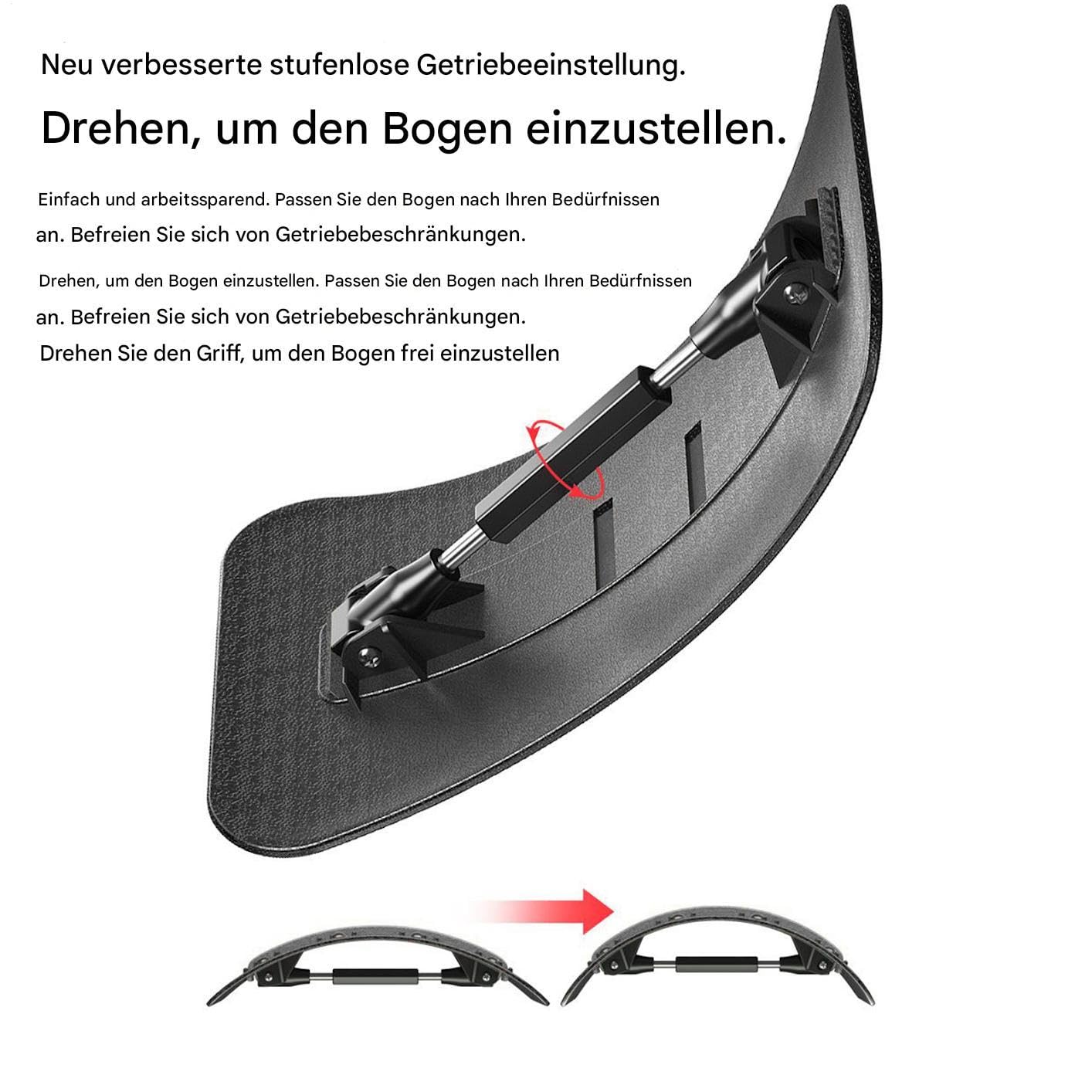 Generisch Back Stretcher, Adjustable Waist Cracker Board for and Correction, Multi-Level Back Massager for Car, Bed, Travel, Yoga, Pilates, and Workout Recovery 37x21.5cm