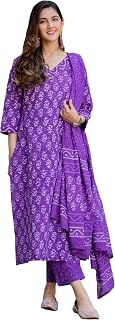 GoSriKi Women's Rayon Blend Straight Printed Kurta with Pant & Dupatta Price In India