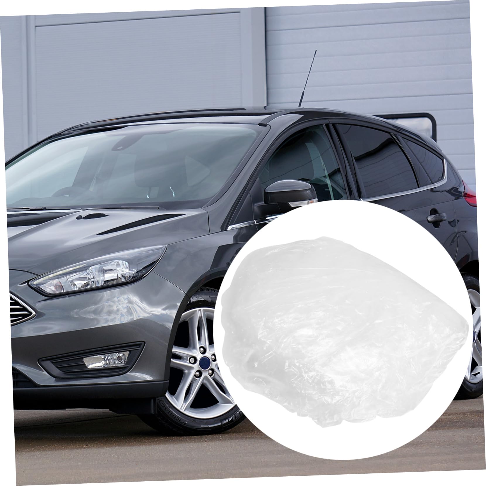 SEWOART Disposable Transparent Car Cover Tear-Resistant Pe Vehicle Protection for Indoor Outdoor Use Easy Attach and Detach Fit — view 4