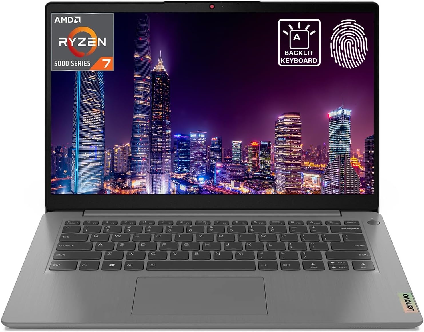 Lenovo 2023 Newest 14" FHD IdeaPad 3 Laptop, AMD Ryzen 7 5700U(Beats Intel i7-1255U), 12GB RAM, 1TB SSD, Fingerprint Reader, Backlit KB, Business, WiFi 6, Windows 11 Home, Bundle with JAWFOAL