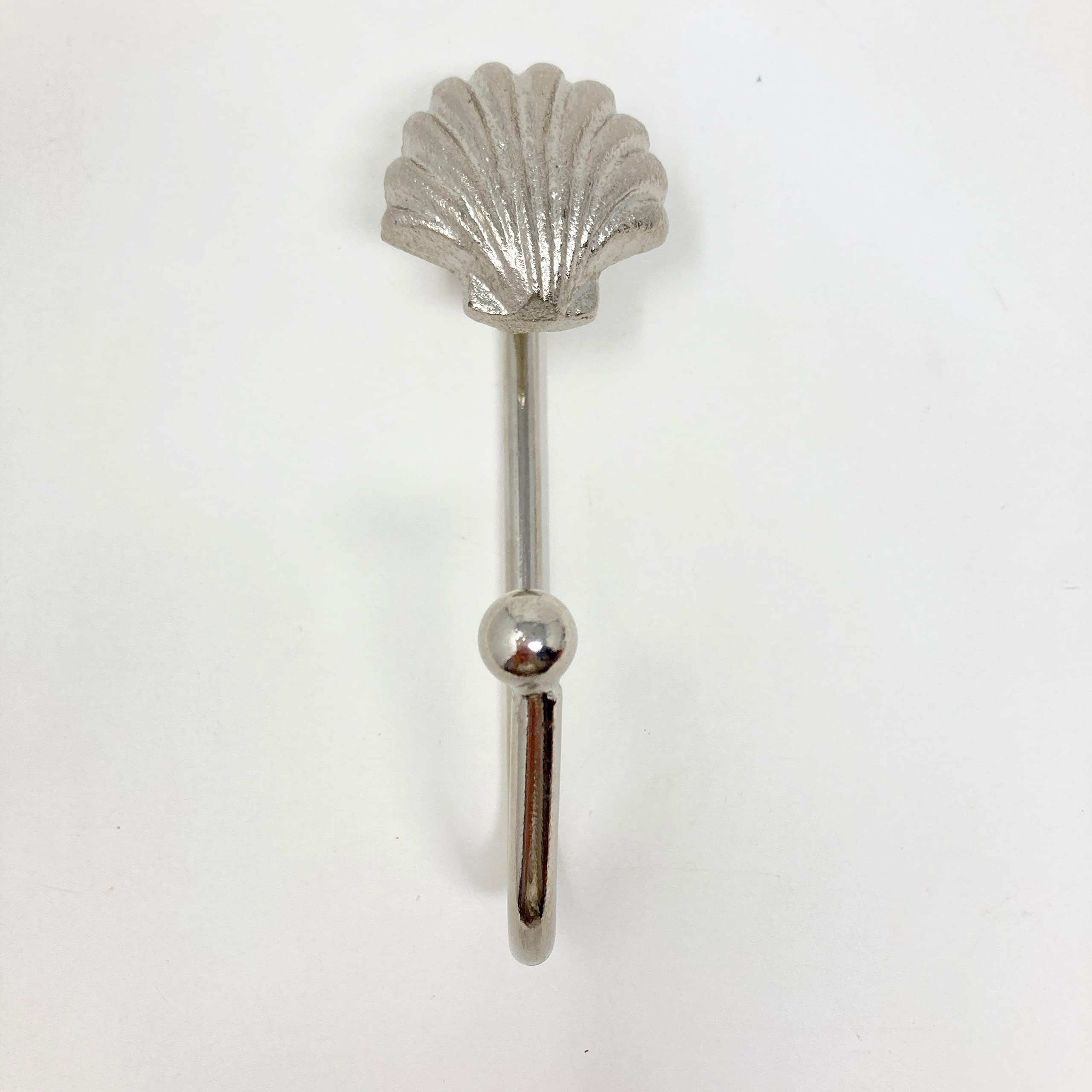Knobs By Blossom Silver Sea-Life Marine Nautical Hooks (8. Small Shell)
