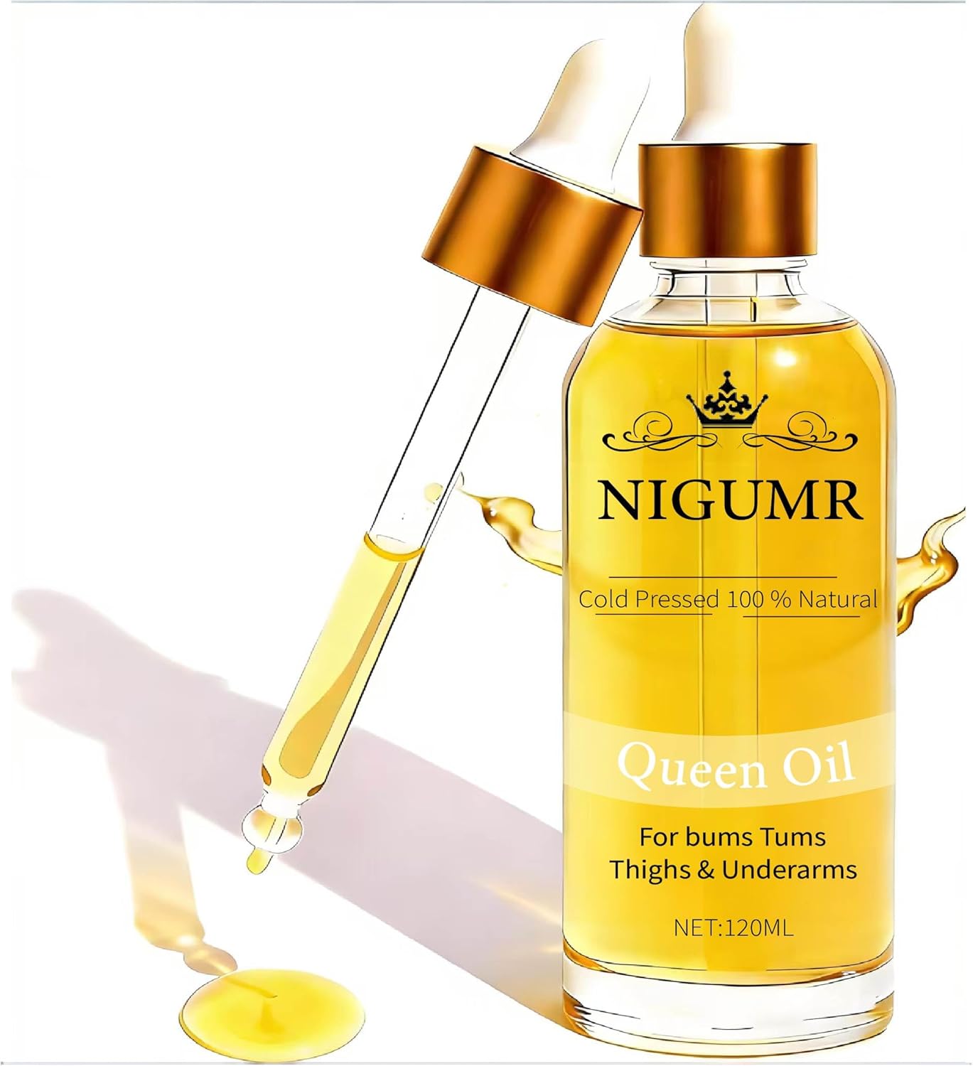 E-RA Queen Body Oil, Cold-Pressed Natural Botanical Firming Essence, Effectively Reduces Body Wrinkles and Moisturizes Skin, Moisturizing Body Oil Suitable for Arms, Legs & Stomach, 4 fl oz