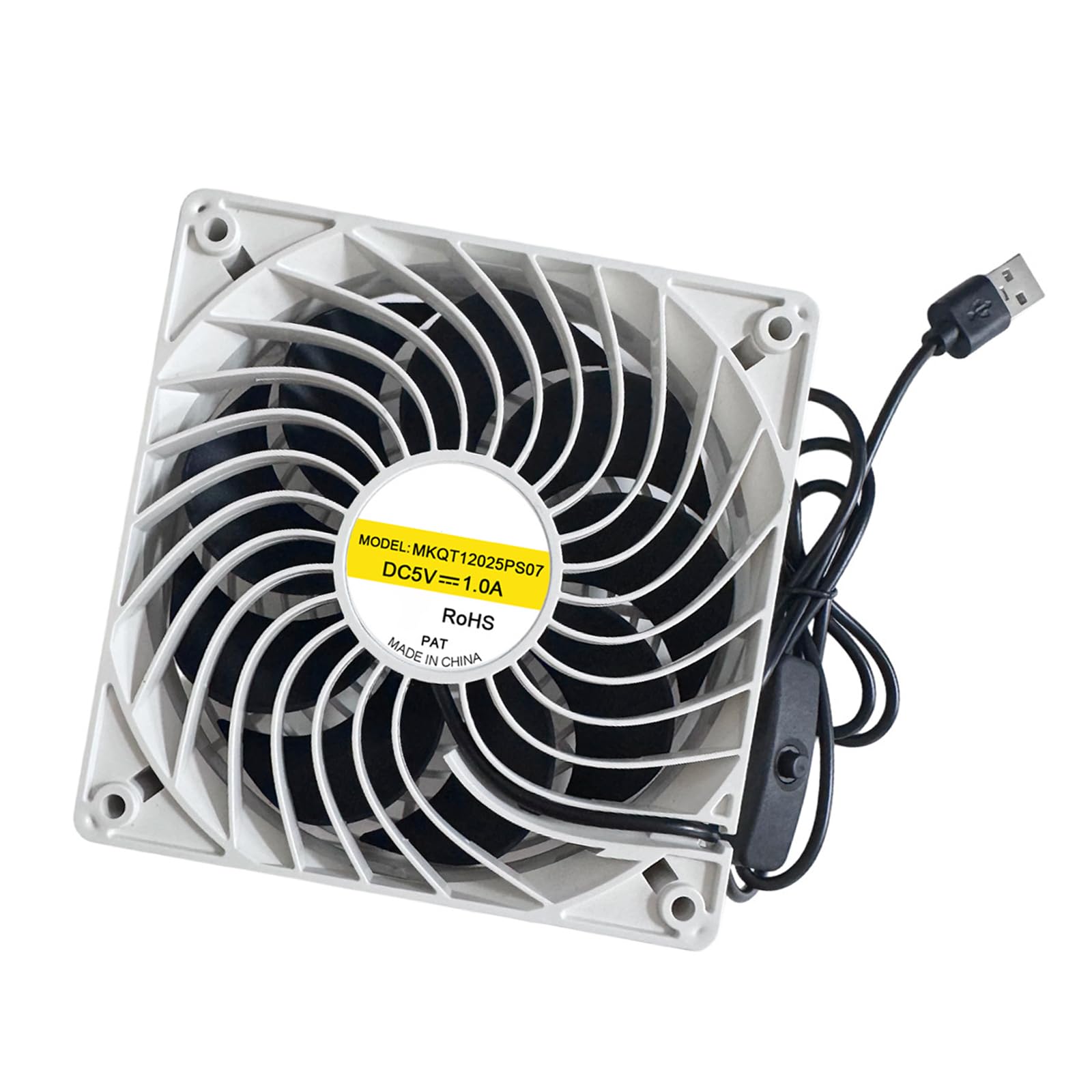 BWANGIAO 120mm USB Airflows Fan With Control For Router Modem Receiver Computer And Electronics 12cm White Housing