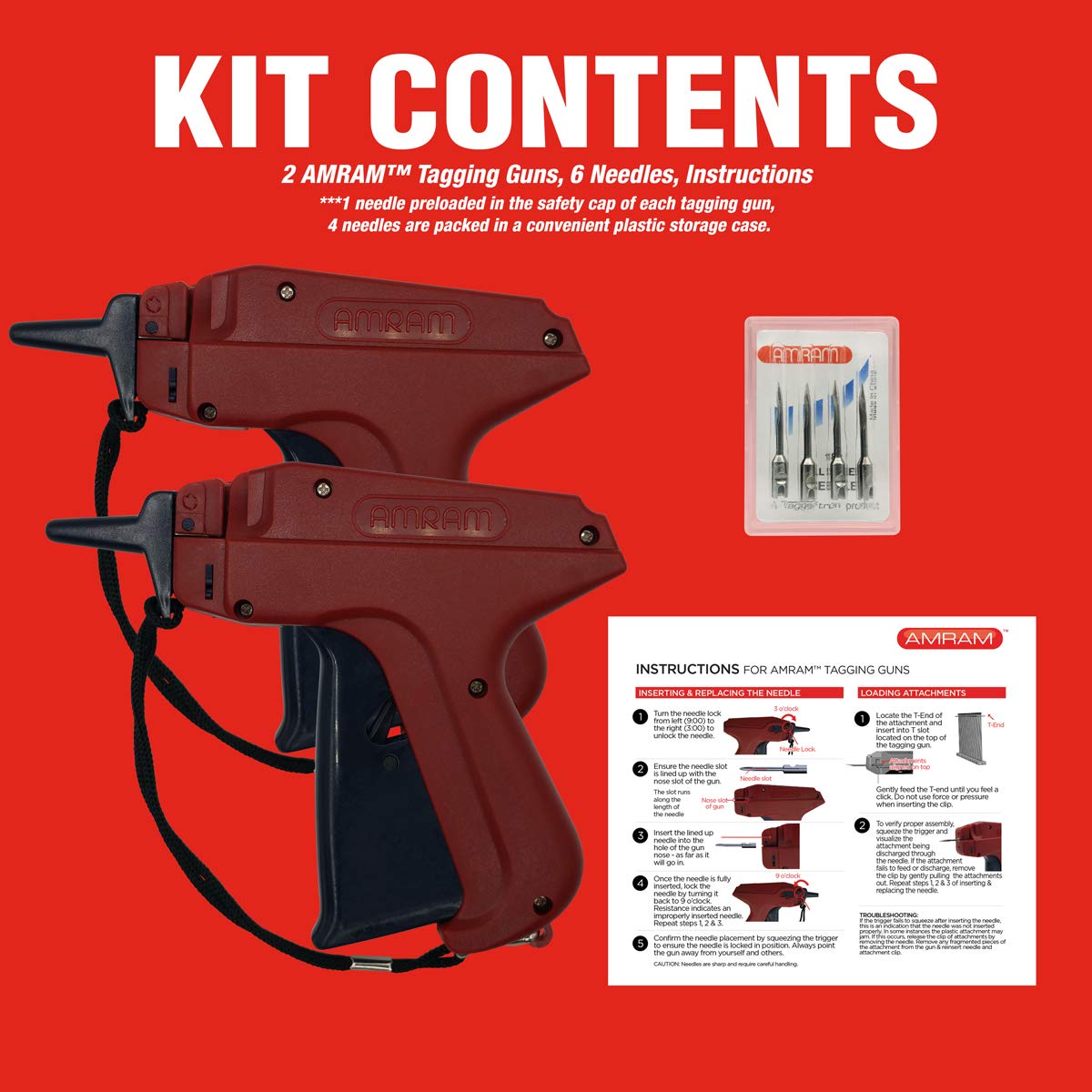 Amram Tagger Tagging Gun for Clothing, Retail Price Tag Attacher, Kit