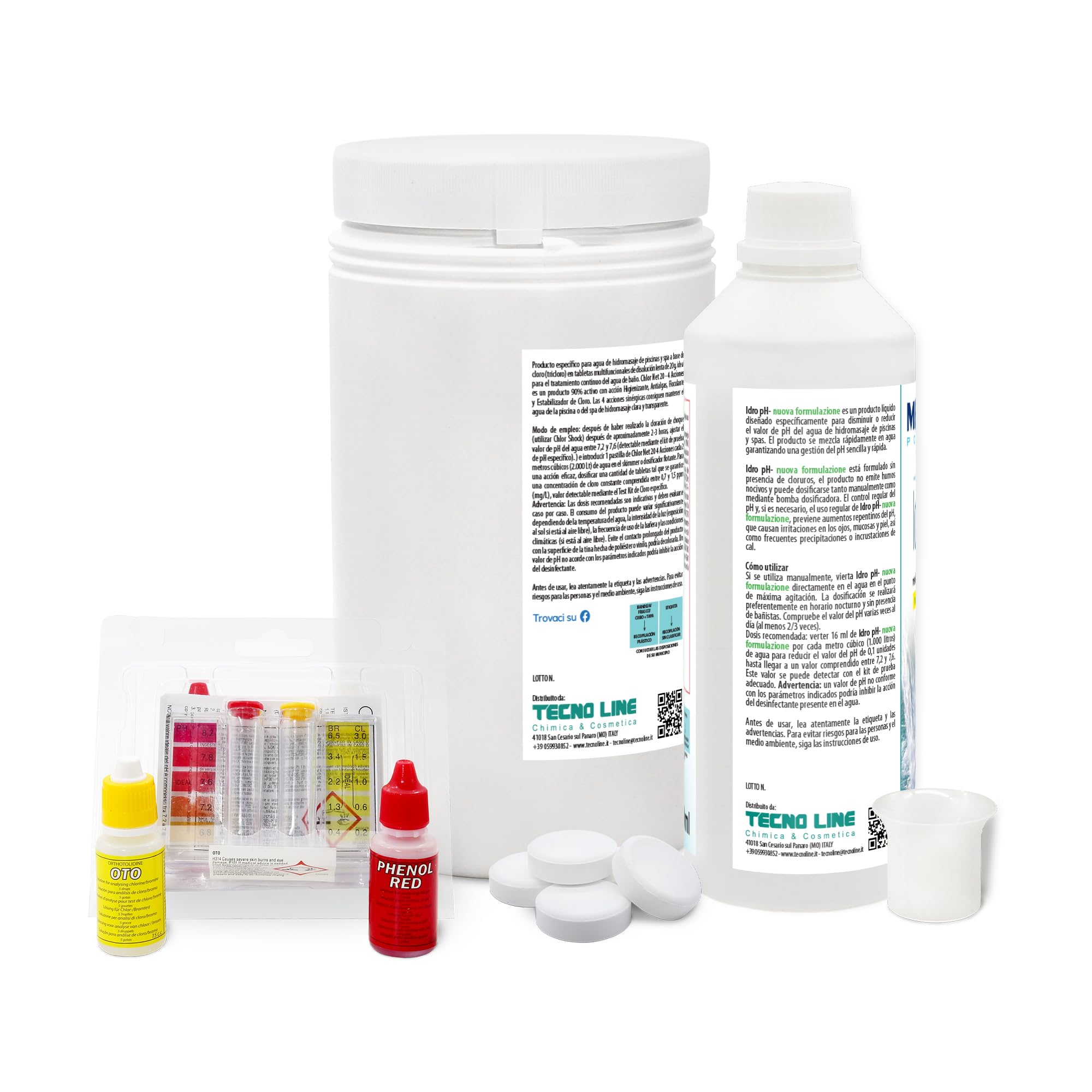 Metacril Starter Kit Chlor Multiaction-L, Trattamento Acqua per Spa - 2 Kg | Set a Base di Cloro Multiazione, in Pastiglie da 20 gr, Ideale per Piscina o Spa Idromassaggio di Tutte le Marche