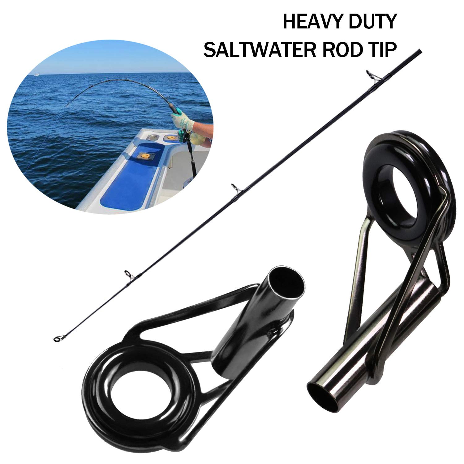 THKFISH - Kit di riparazione per canne da pesca, 40 pezzi, in acciaio INOX argentato, per riparazione di canne da pesca