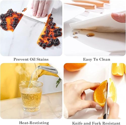 Miniatura 10 de Kesfey Manteles individuales de vinilo grueso transparente de 54 x 120 pulgadas, manteles individuales rectangulares de plástico resistentes al