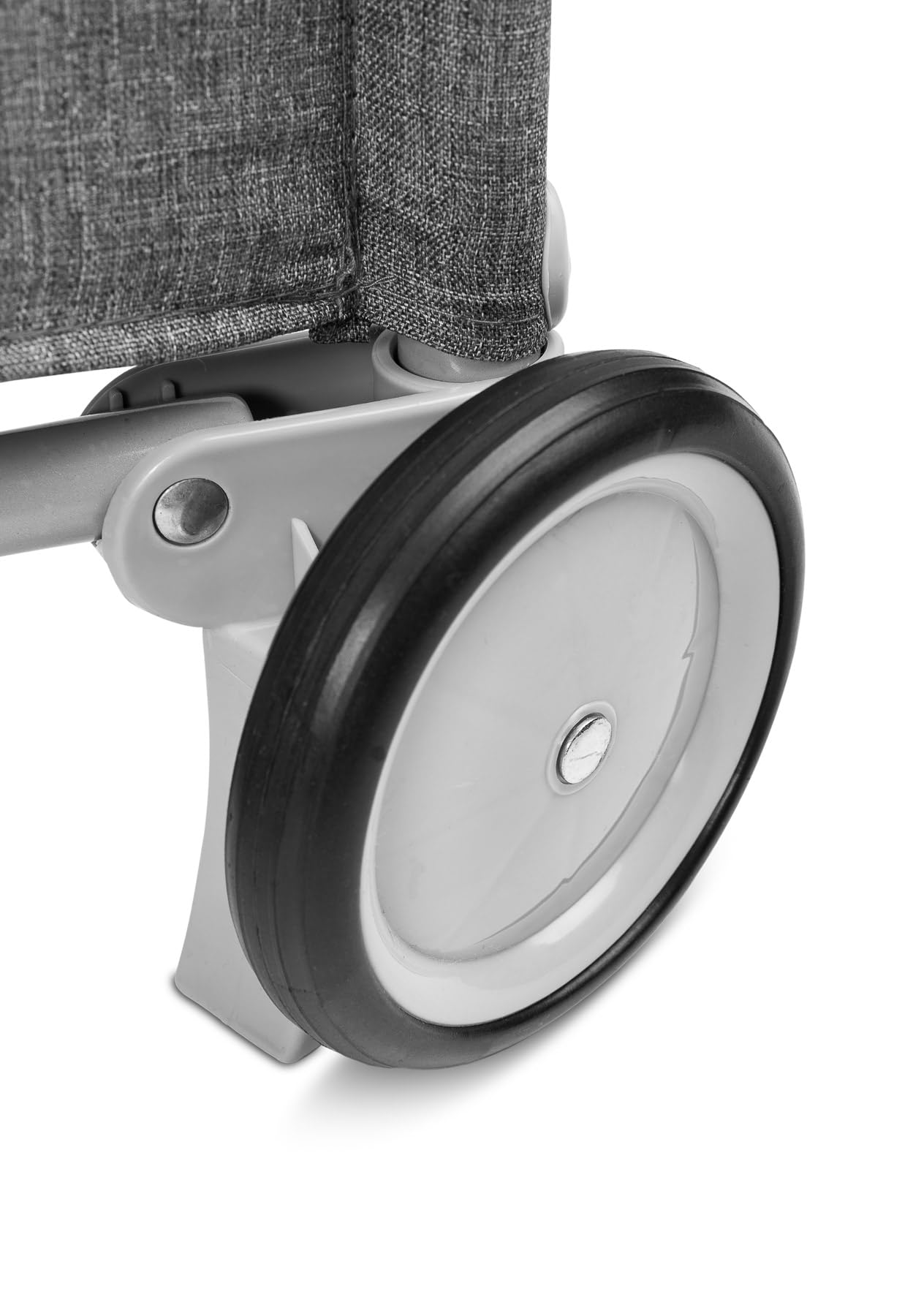 CARETERO - Łóżeczko turystyczne z materacem 120x60 cm, Basic Plus - Składane łóżeczko turystyczne dla dzieci do 15 kg - Od urodzenia do 4 lat - W zestawie torba transportowa - Grafit