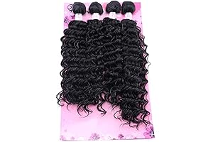 High-Quality FRELYN Deep Curly Synthetic Hair Weaves (16, 18, 18, 20 inches, 4 pieces)