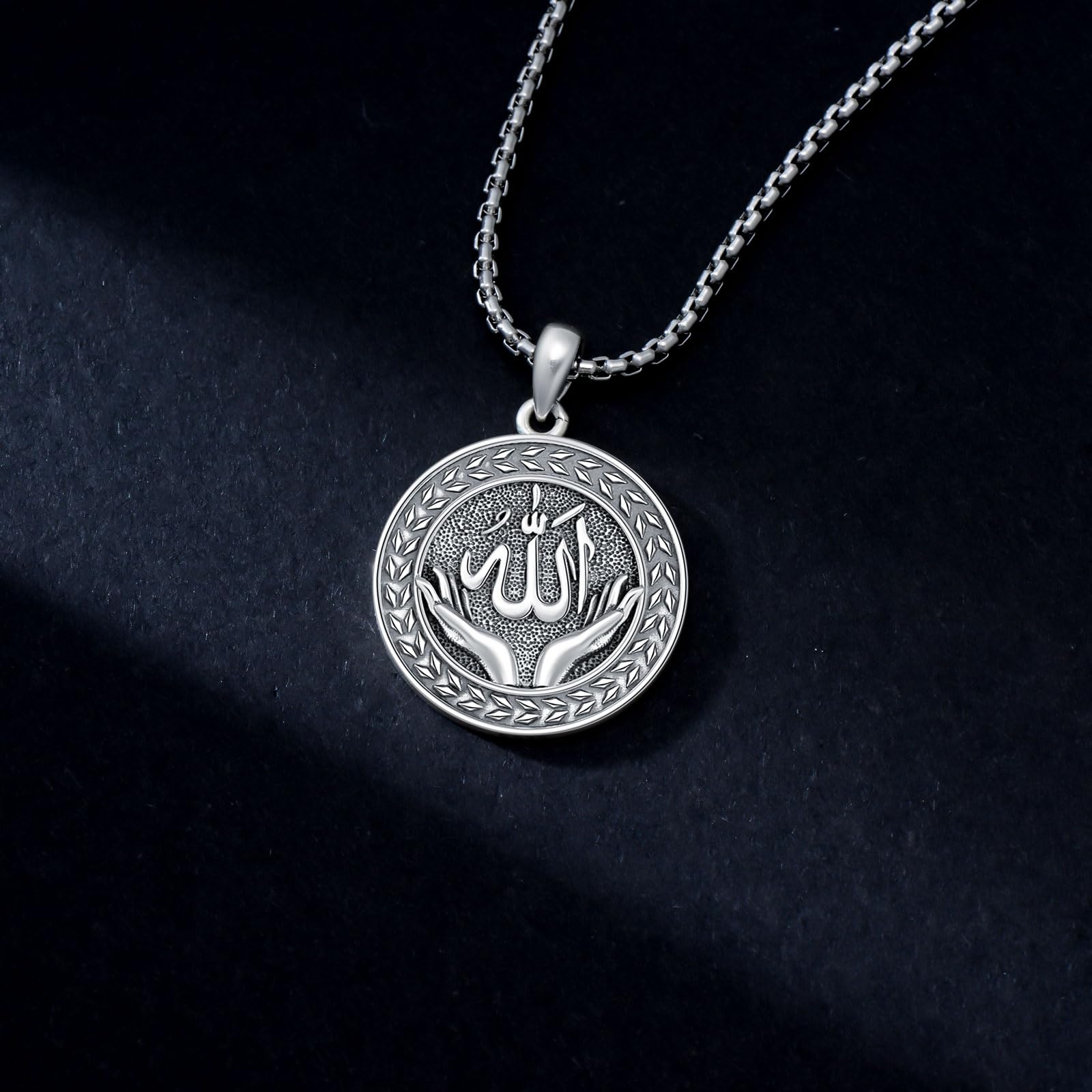 Collana Allah in argento sterling 925, collana con ciondolo musulmano arabo, gioielli religiosi musulmani Islam, regali per donne e uomini