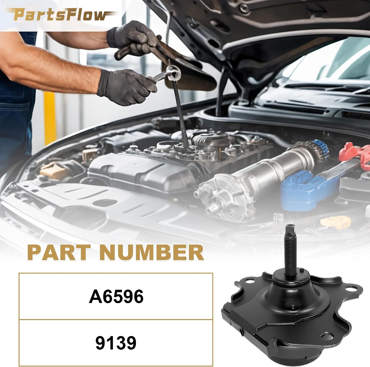 PartsFlow Engine Motor Mount Kits 4PCS Compatible with Honda CRV 2.4L 2002-2006 Engine Transmission Motor Mount Replace A4504 A4506 A6596 A6597