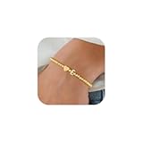 Heart Initial Bracelet for Women - Dainty Gold Beaded Bracelets for Women Trendy Charm Letter A-Z Personalized Heart Jewelry Gifts