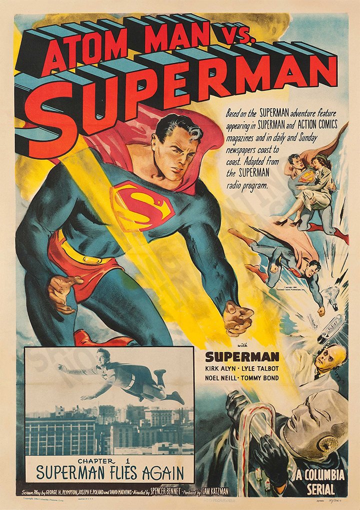 Atom Man Vs Superman Movie Film A3 Print Poster