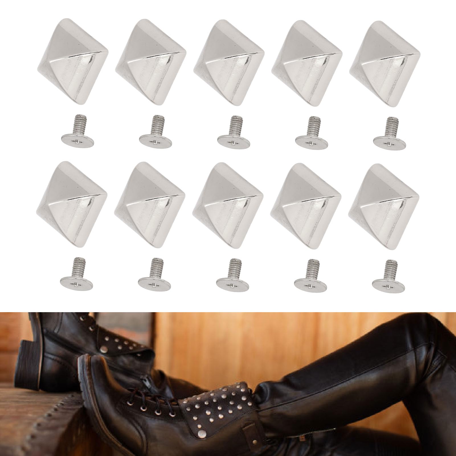 Amazon.com: 20Pcs 15mm Pyramid Studs, Four Jaw Pyramid Rivets