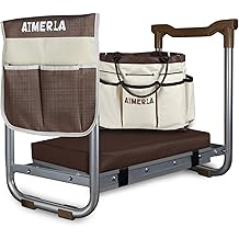 Aimerla K5 Foldable Kneeler Seat - Heavy Duty (Detachable Cloud Kneeler Pad) - Garden Stool - 2 Large Tool Bags - Portable Bench for Indoor &amp; Outdoor