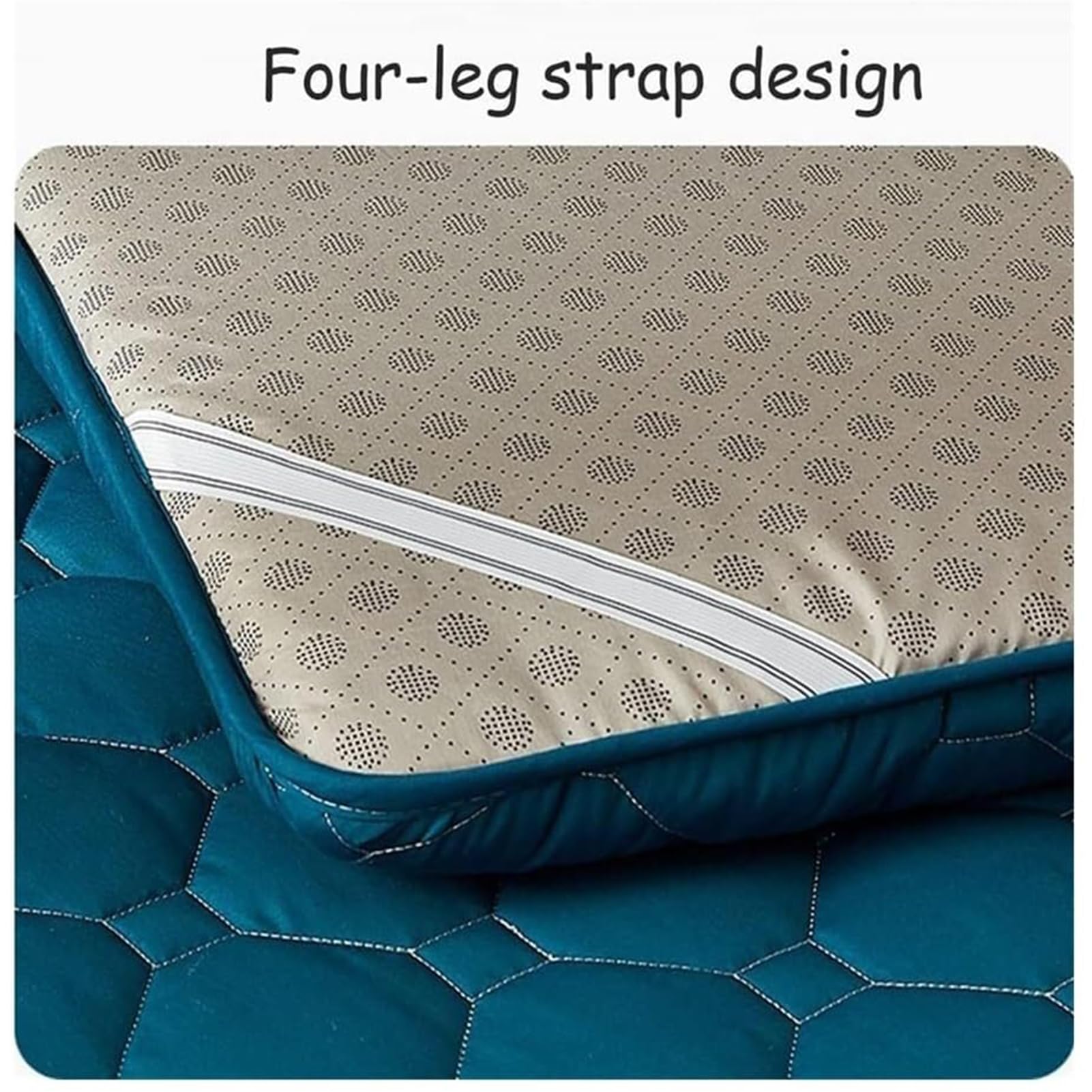 Materasso futon giapponese, 90 x 200 cm, morbido e portatile, pieghevole, per casa e viaggi, design salvaspazio con rivestimento blu per il massimo comfort