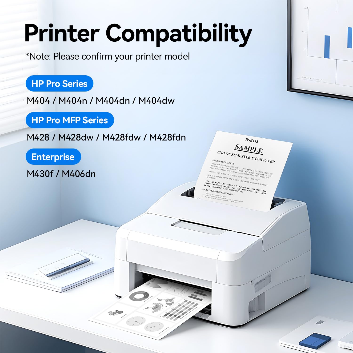 58X Toner Cartridge Black 2-Pack with Chip High Yield Replacement for HP 58X CF258X 58A Compatible with HP Laserjet Pro MFP M428dw M428fdn M428fdw M404dn M404dw M404n Enterprise M430f M406dn Printer
