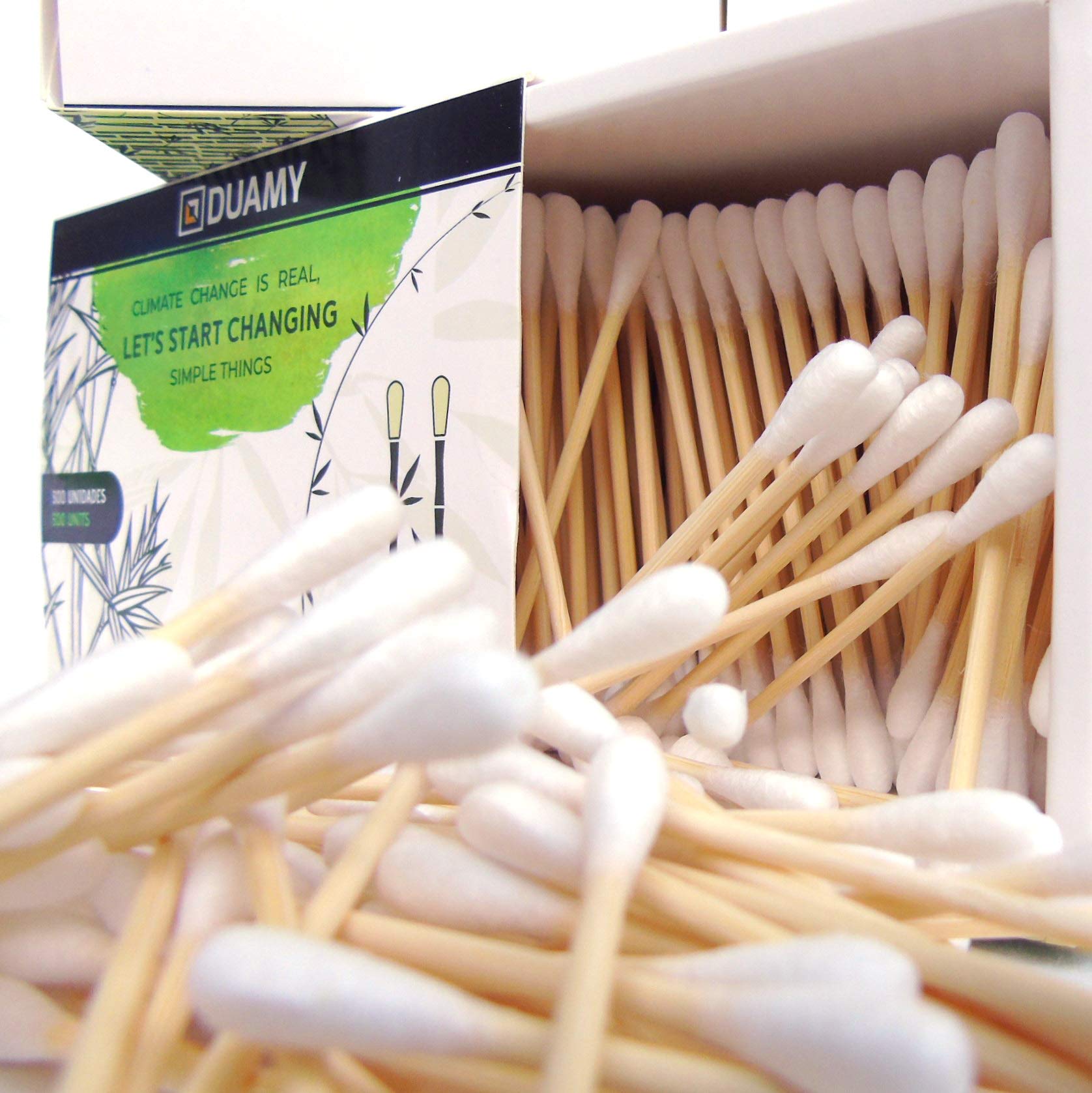 Cotton Fioc Biodegradabili In Bambù - 600 Bastoncini, Zero Plastica, Vegani - Foto 8