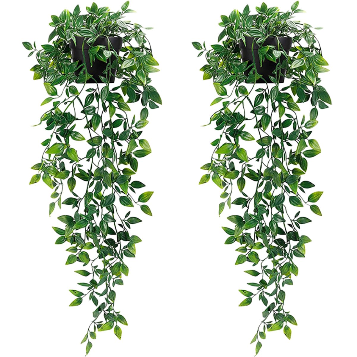 Plantes suspendues artificielles lot de 2 fausses plantes vertes plastique