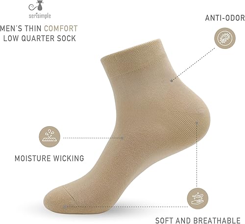 Miniatura 2 de SERISIMPLE Calcetines altos de bambú de viscosa para hombre, transpirables, delgados, cómodos, frescos, suaves, 5 pares