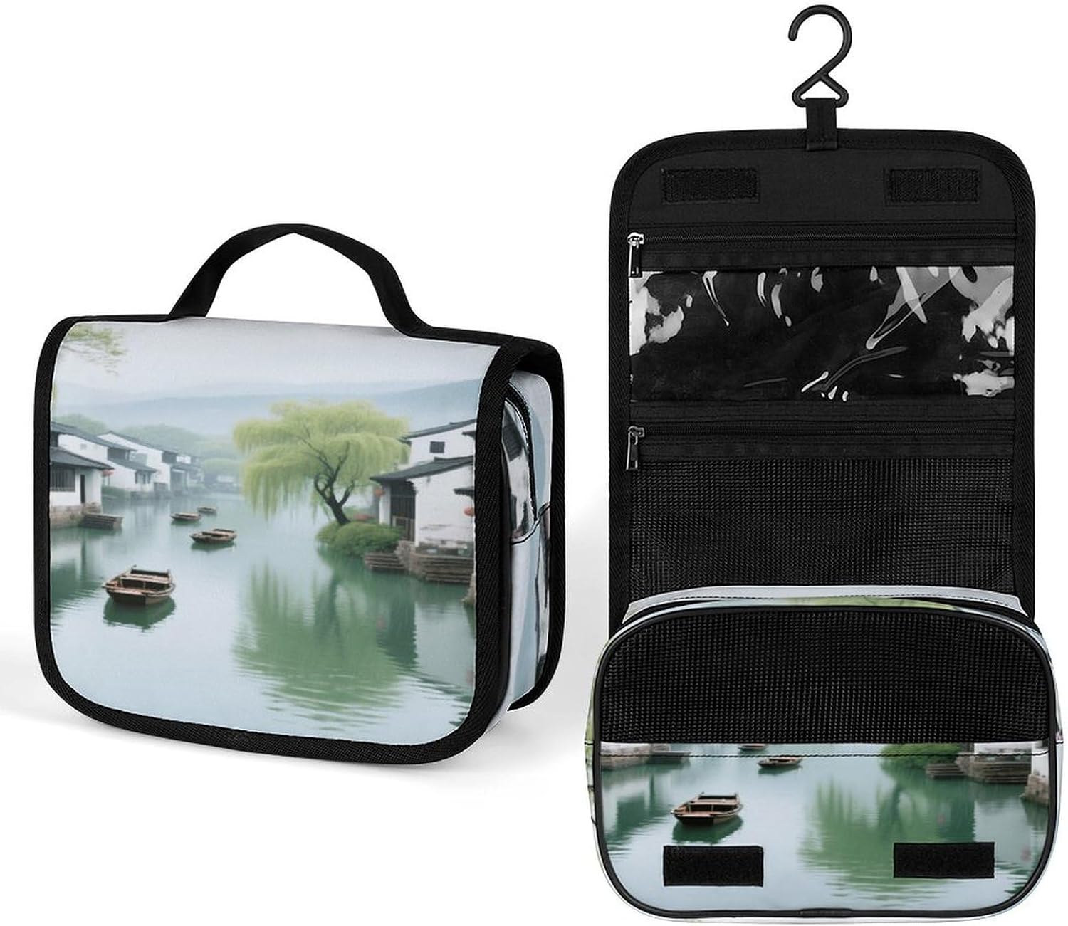 Spring Scenery in The Water Village Wash Bag Portable Makeup Pouch
