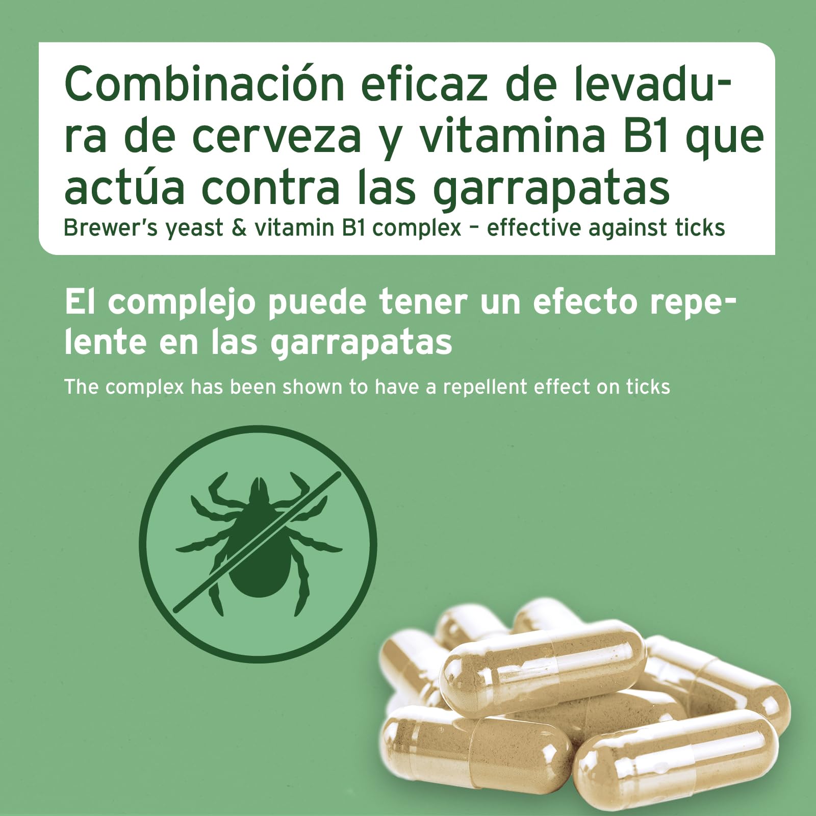 AniForte Tick Shield para Perros (hasta 10 kg) 60 cápsulas. Producto 100% Natural. Complejo de Vitamina B Que Actúa como Escudo Anti-Garrapatas y Parásitos.