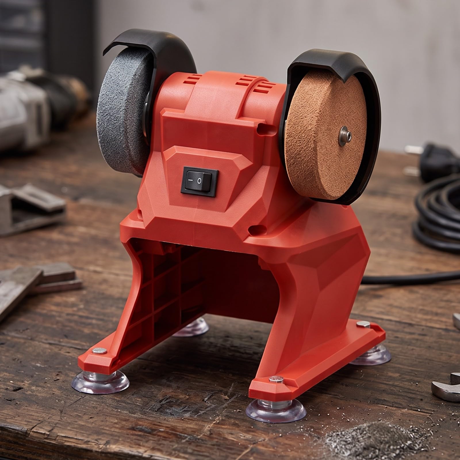 Ronyme Tr D'établi Polyvalent | Meule Ponçage, Électrique, tillage, pr Garage, Rouge