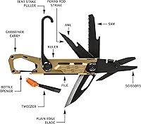 Vista 9 de Gerber Gear Stake Out Multiherramienta 11 en 1 - Hoja de borde liso de 2.2 pulgadas, extractor de estacas para tienda, transporte de mosquetón