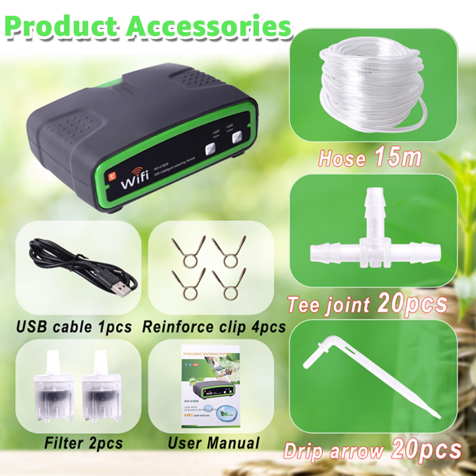 Doppia Pompa Irrigazione Automatica Vasi con Memoria Spegnimento e Rumore 30dB Kit Irrigazione a Goccia per Piante in Vaso Balcone Verdura Persone Impegnate