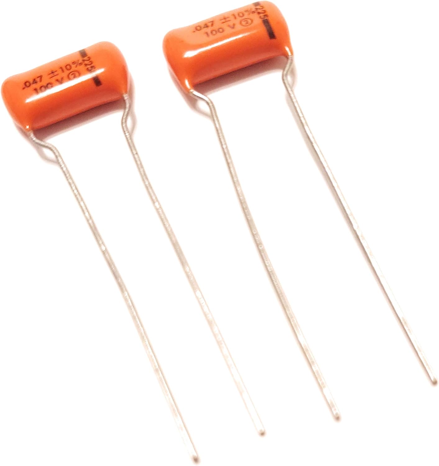 2 NOS USA Sprague .047uf 100v 225P Orange Drop Guitar Tone Capacitors Circle 2