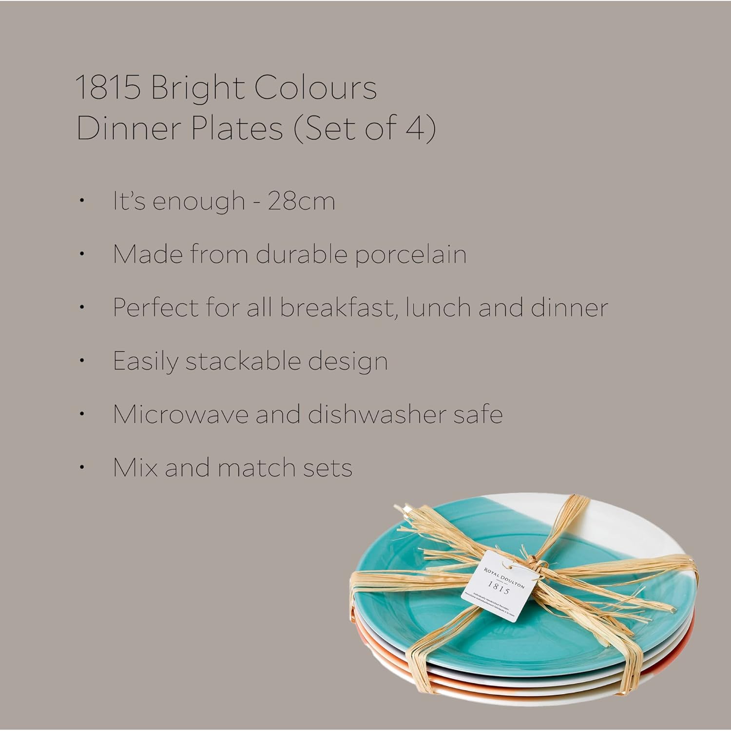 Royal Doulton 1815 Mixed Patterns Dinner Plate Set of 4