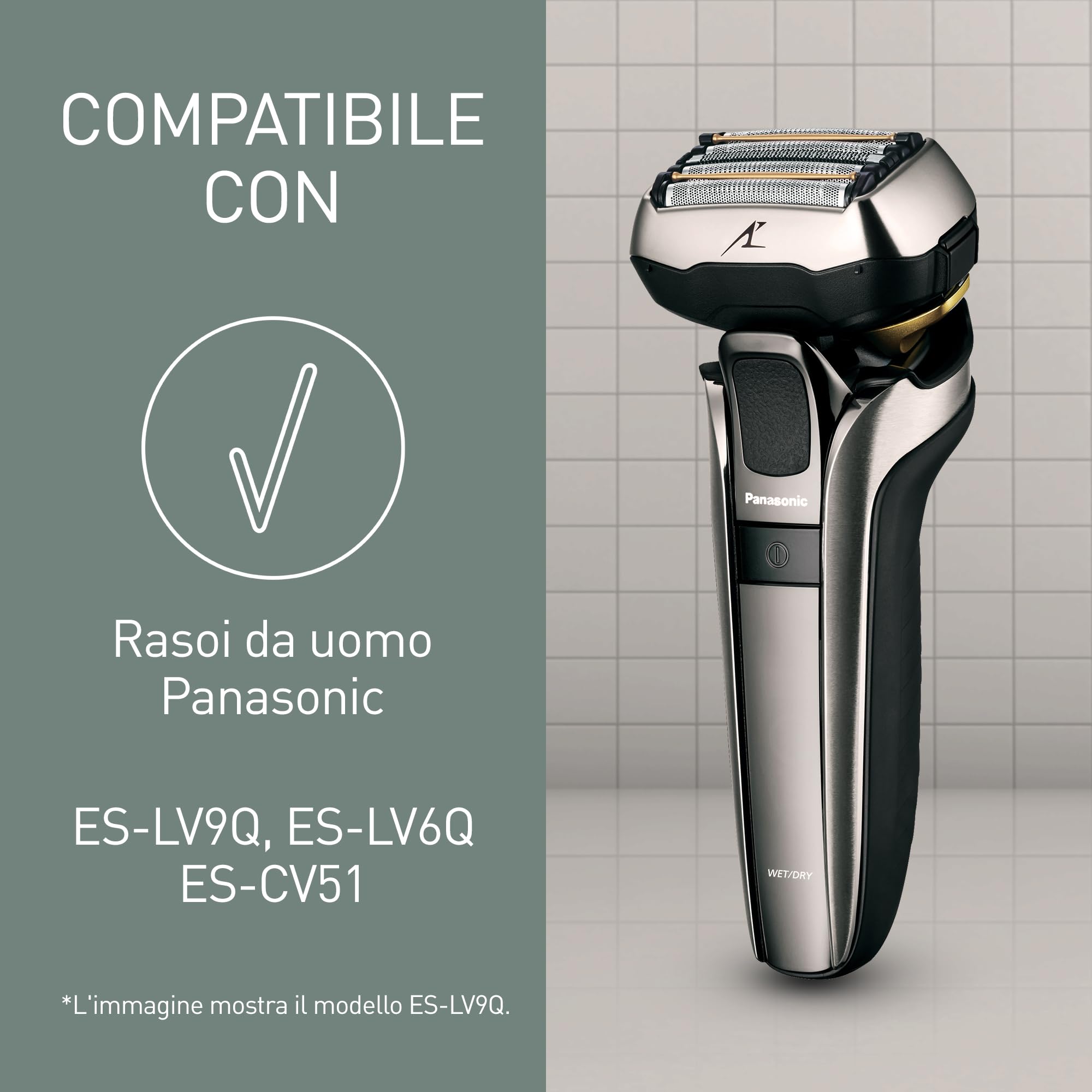 Panasonic WES9036Y1361 Lame di Ricambio per Rasoi Elettrici ES-LV9Q, ES-LV6Q e ES-CV51, Confezione Combinata, Sistema a 5 Lame, Acciaio Inox Giapponese all'Avanguardia, Impermeabile