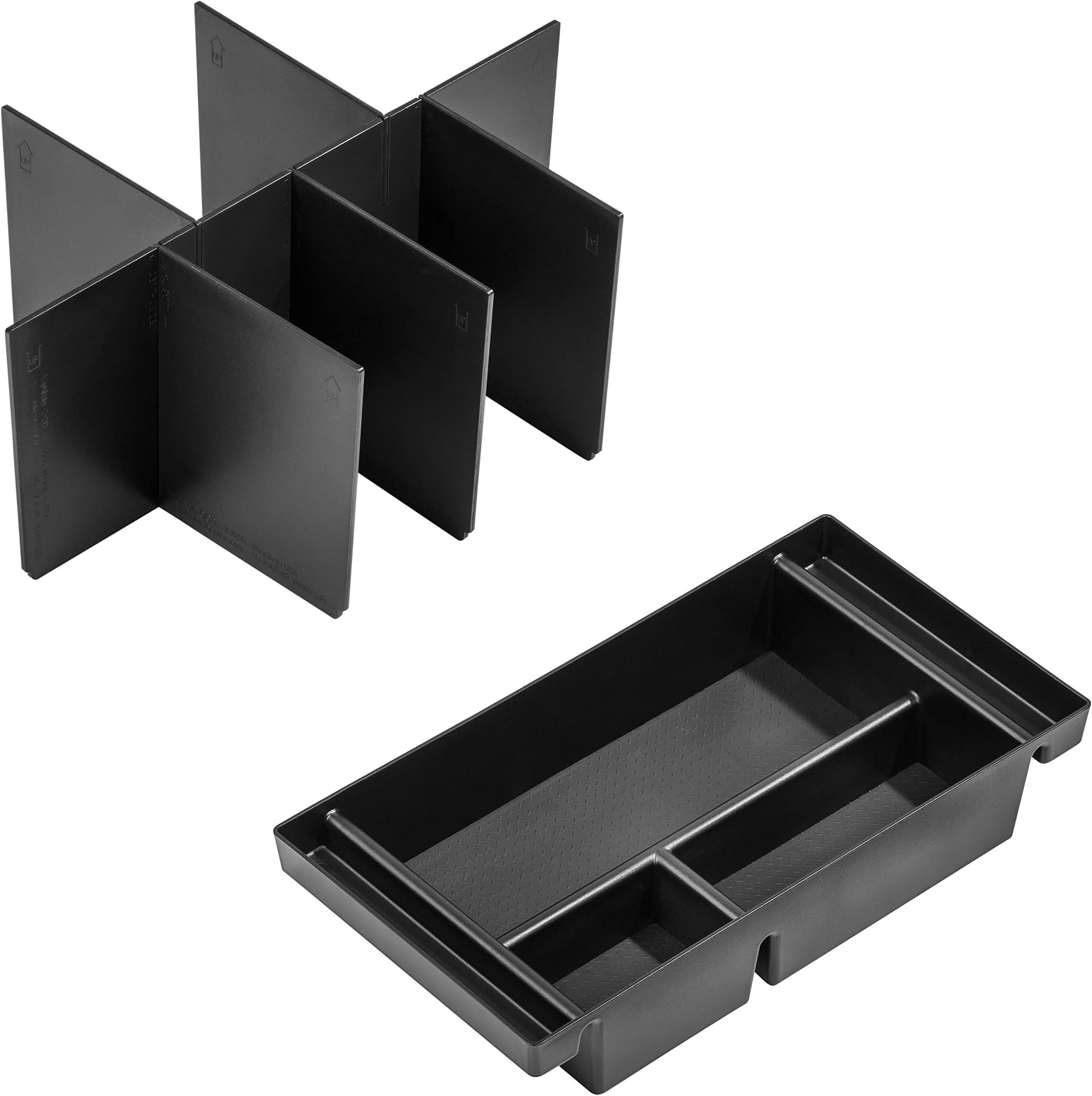 Vehicle OCD - Center Console Divider and Tray Organizer for Chevy Silverado 1500 / GMC Sierra 1500 (2019-2020) and 2500/3500 HD (2020) (Full Console w/Bucket Seats ONLY)