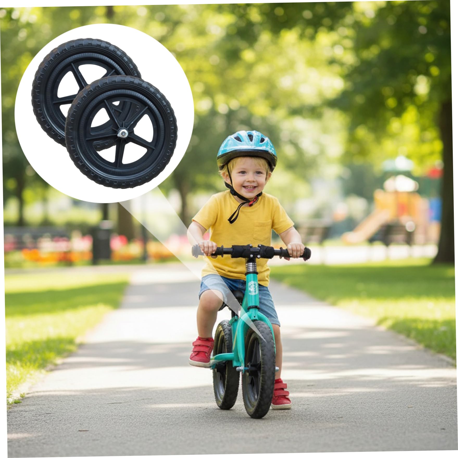 Ruote per bici per bambini - Sostituzione leggera da 2 pezzi da 11 pollici, accessori per la riparazione di ruote per bici bilanciate