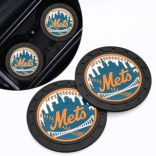 Car Cup Holder Coasters for New York Met Baseball Fans, Met Car Coasters for Cup Holder Insert Silicone Non-Slip