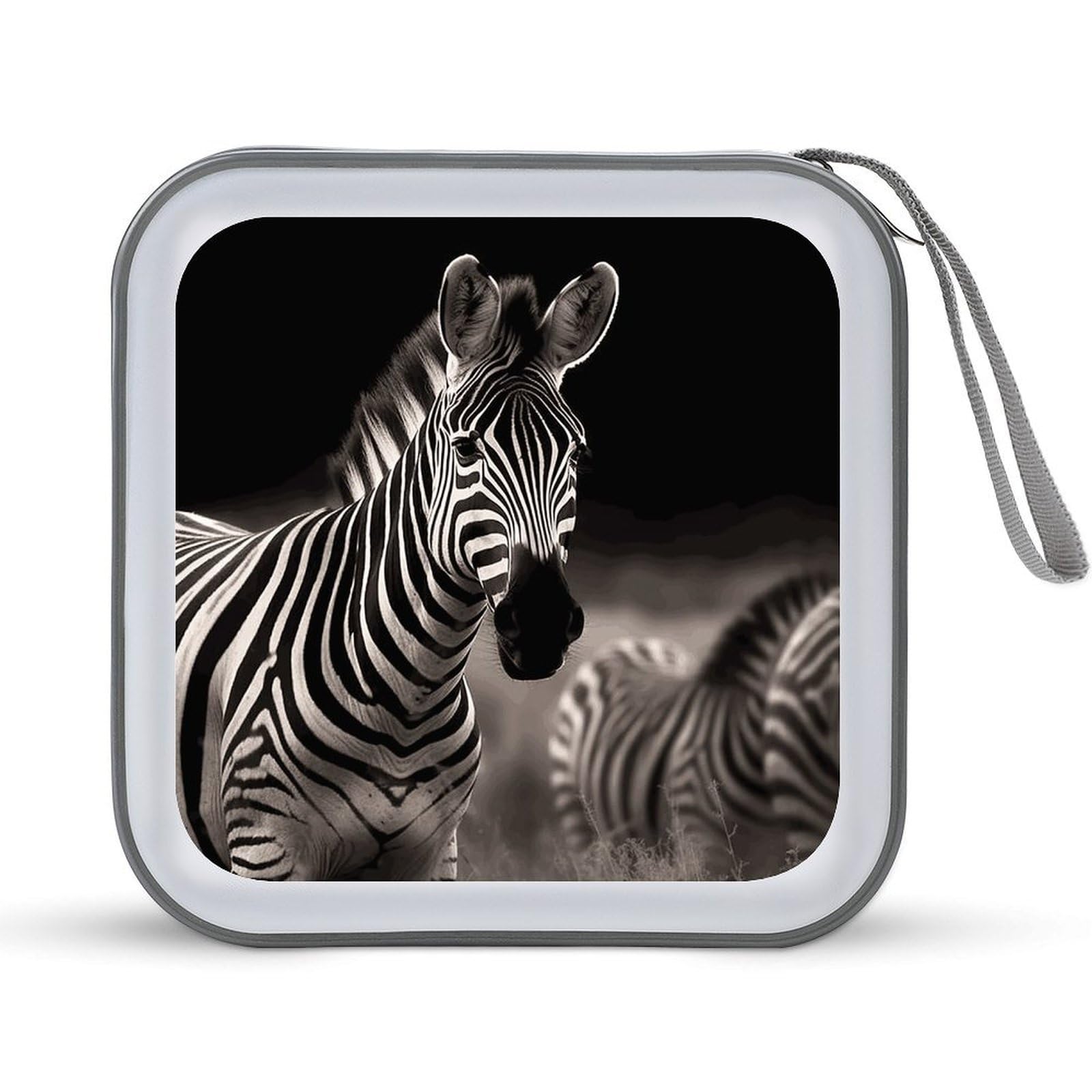 VstaDank Wild Animals Zebra DVD Case 40 Capacity Protective Storage Organizer Binder Booklet Album Portable Disc Wallet Car CD Disk Holder Hard Plastic CD Cases CD DVD Case Holder