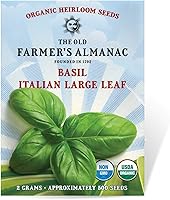 Vista 1 de The Old Farmer's Almanac Organic Basil Seeds (Italian Large Leaf) - Approx 450 Seeds - Certified Organic, Non-GMO, Open Pollinated, Heirloom