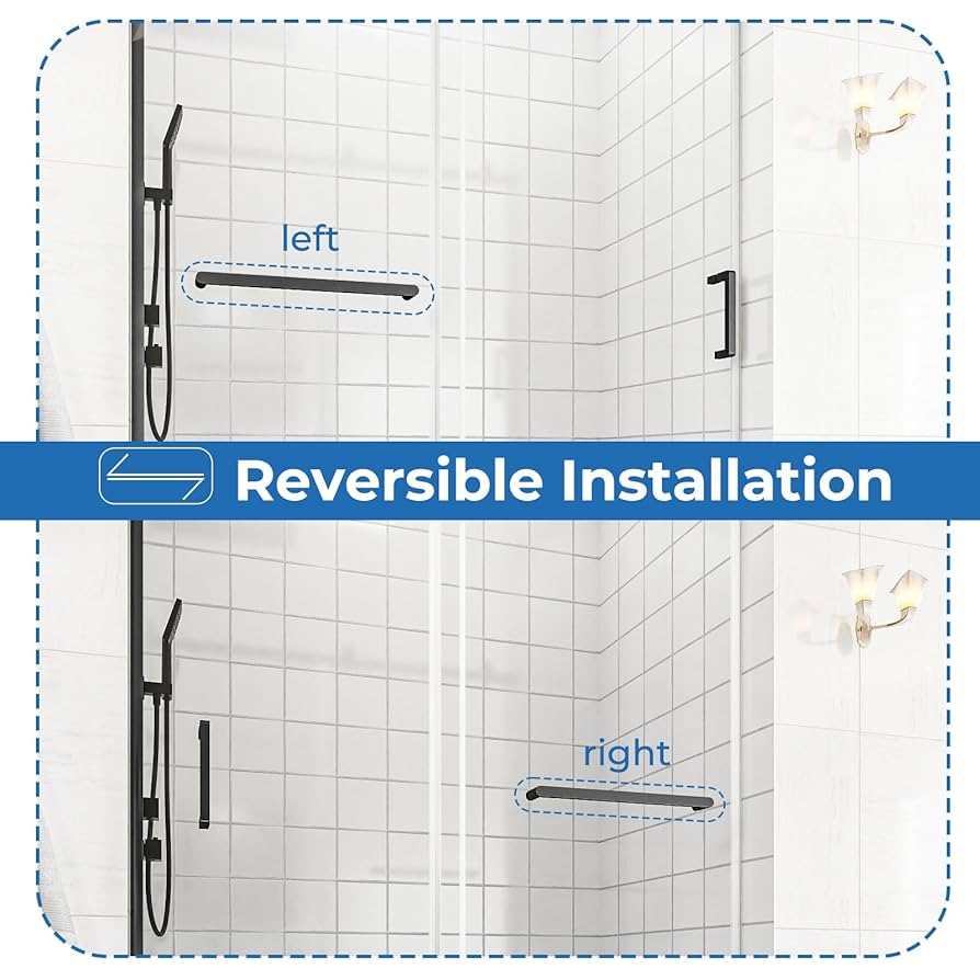 LESS is MORE レスイズモア　BAUHAUS56M LOVMOR Frameless Bathtub Shower Doors 56-60 W x 60 H Double