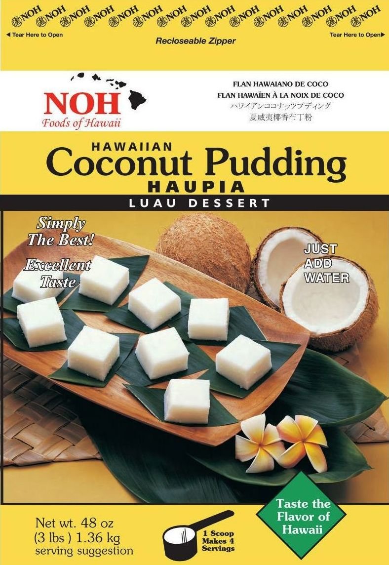 NOHFoods of Hawaii Hawaiian Coconut Pudding (Haupia) Mix, 3 Pound (Pack of 5)