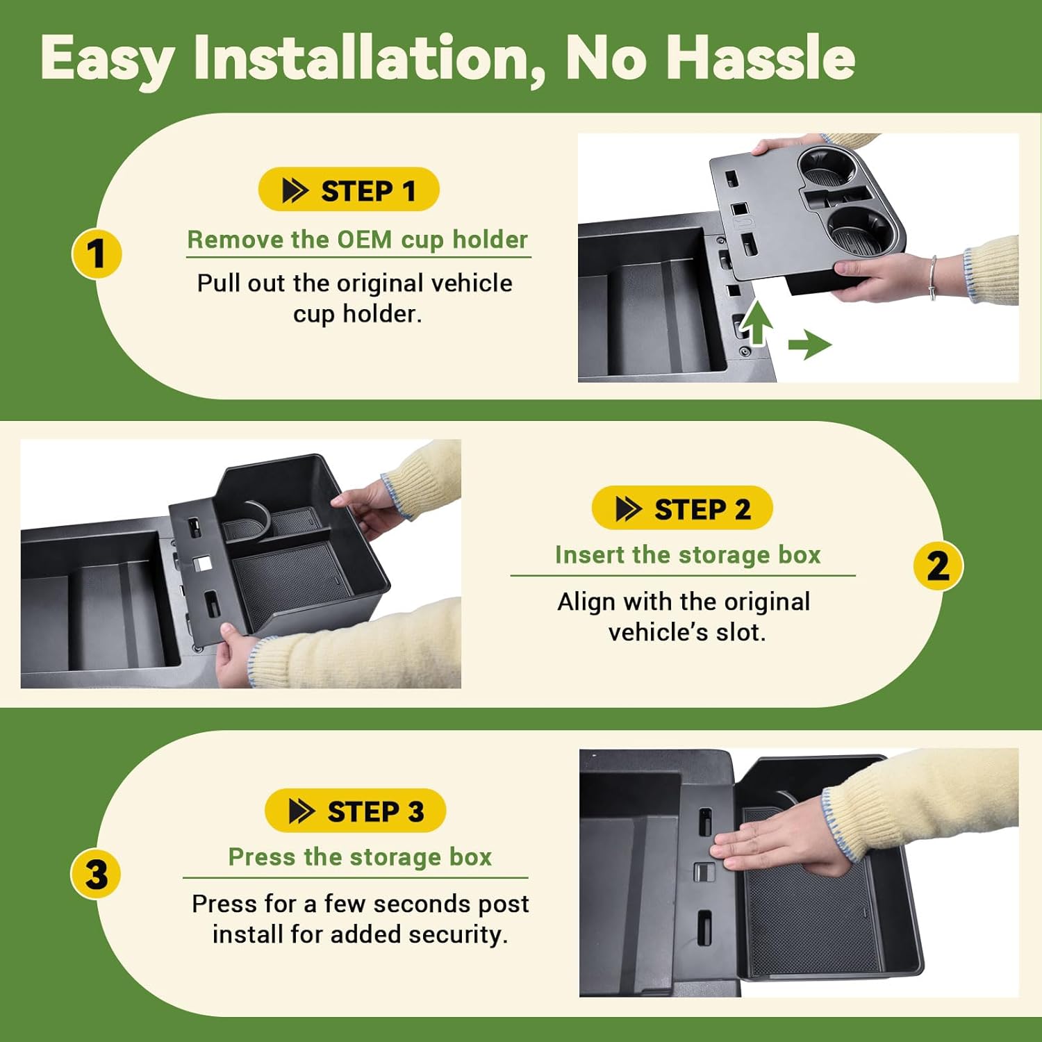 HGWEI Underseat Storage Organizer Compatible with 2015-2026 Ford F150 and 2017-2026 F250 F350 F450 Accessories - Front Console Center with 40/20/40 Jump Seat Cup Holder Replacement Tray