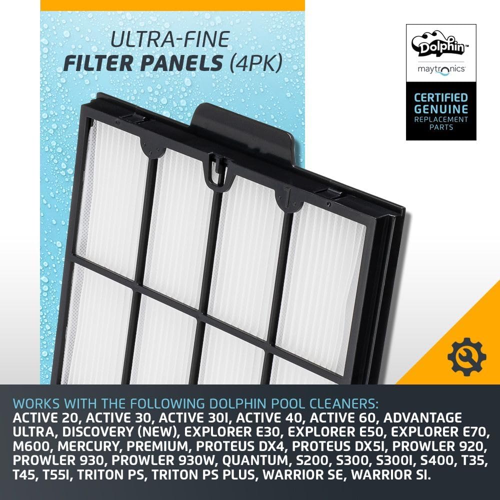 Dolphin Genuine Replacement Part — Ultra-Fine Filter Panels (4PK) — 9991467-R4