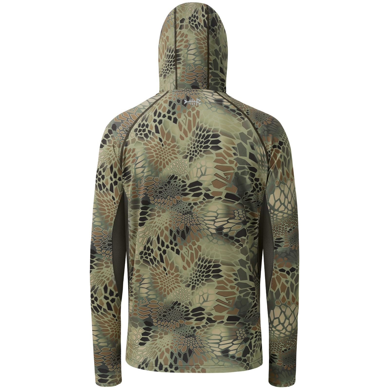 BASSDASH UPF 50+ Herren Jagdshirts mit Maske Langarm Camo Angeln Hoodie