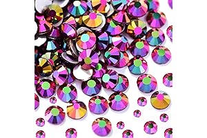 Dowarm Glass Rhinestones, 2650pcs Flatback Multicolor Crystal Gems, Premium Nail Art