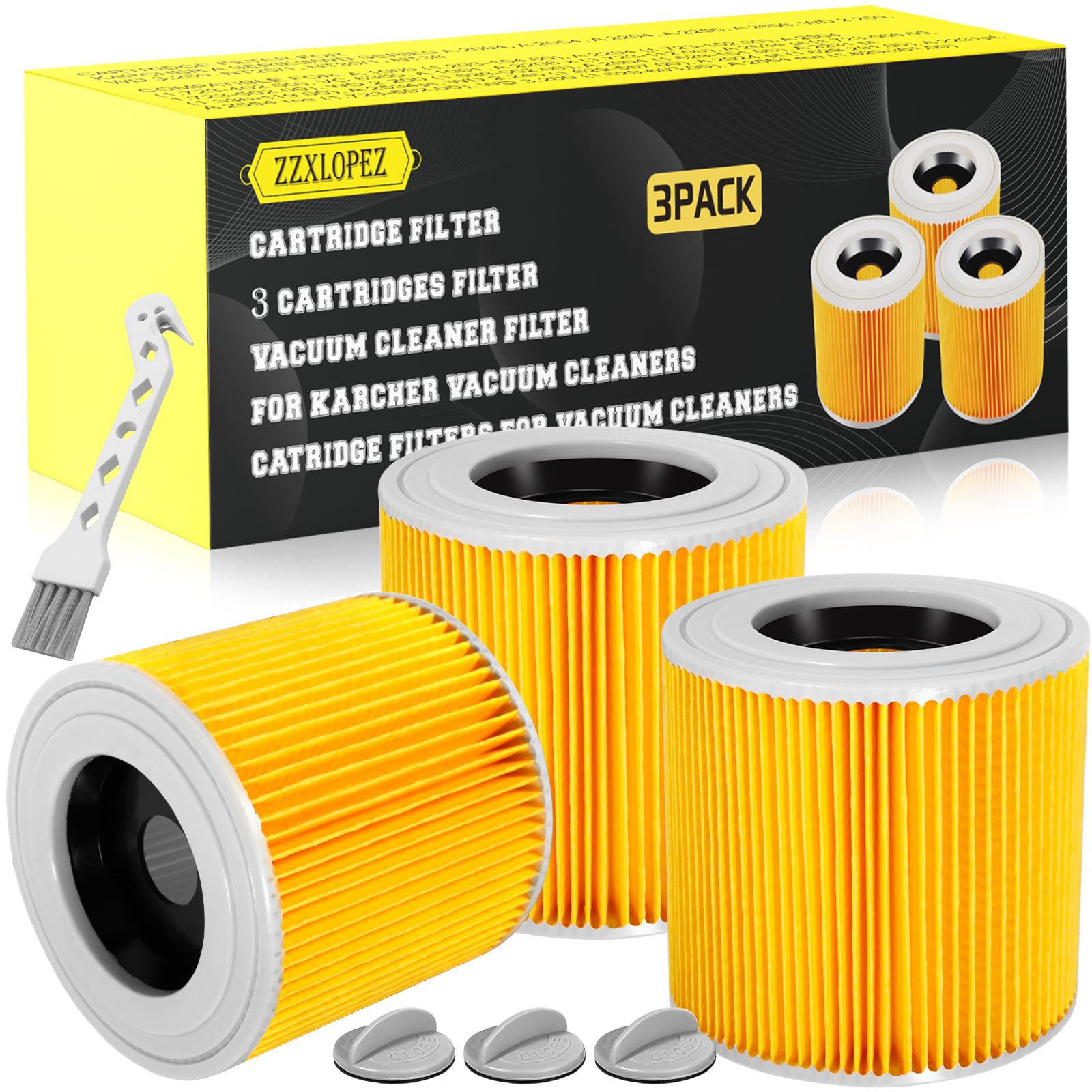 Kaigital Cartridge Filter For Kärcher WD2 WD3P WD 2200 SE 4001 Wet