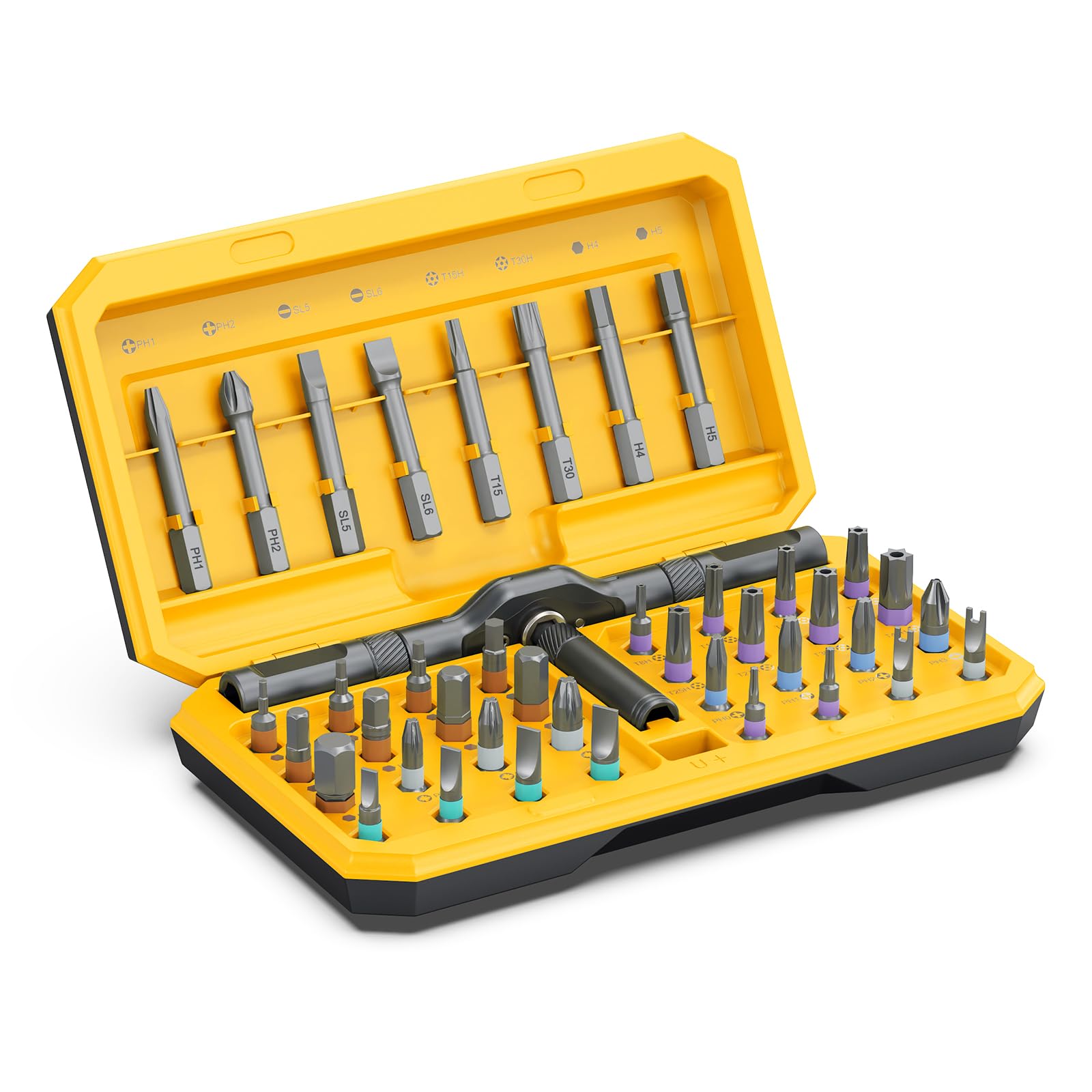 ORIA 42 in 1 Screwdriver Set, Magnetic Screwdriver Set, DIY Repair Tool Kit with Free Assembly T Handle, 40 Precision Bits, Portable Case for