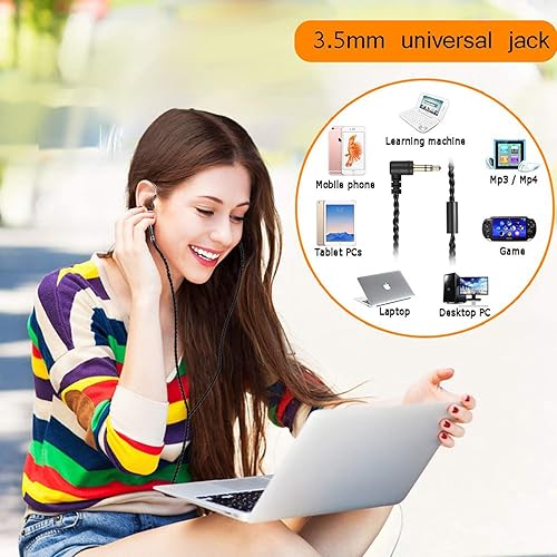 Miniatura 5 de DCMEKA - Monitor de oído, auriculares híbridos dinámicos con cable, auriculares intrauditivos de doble conductor, músicos en el oído con cables