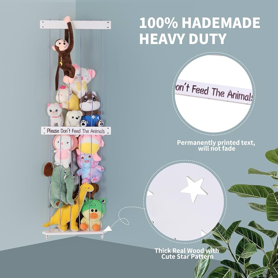 ANNOR Stuffed Anial Storage Holder With Adjustable Length, Wall