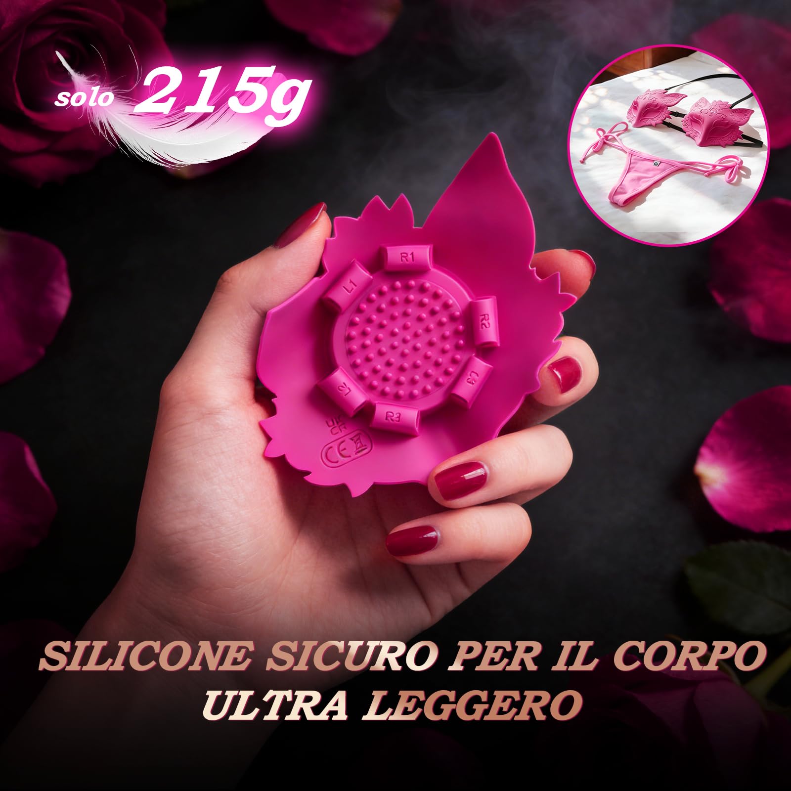 Pinze Capezzoli Vibratore Clitoride per Donna - Multifunzione Cerotto Vibrante per Capezzoli con Cinturino Regolabile e 10 Modalità di Vibrazione, Sex Toys Coppia Vibratori, Vibratore con Telecomando